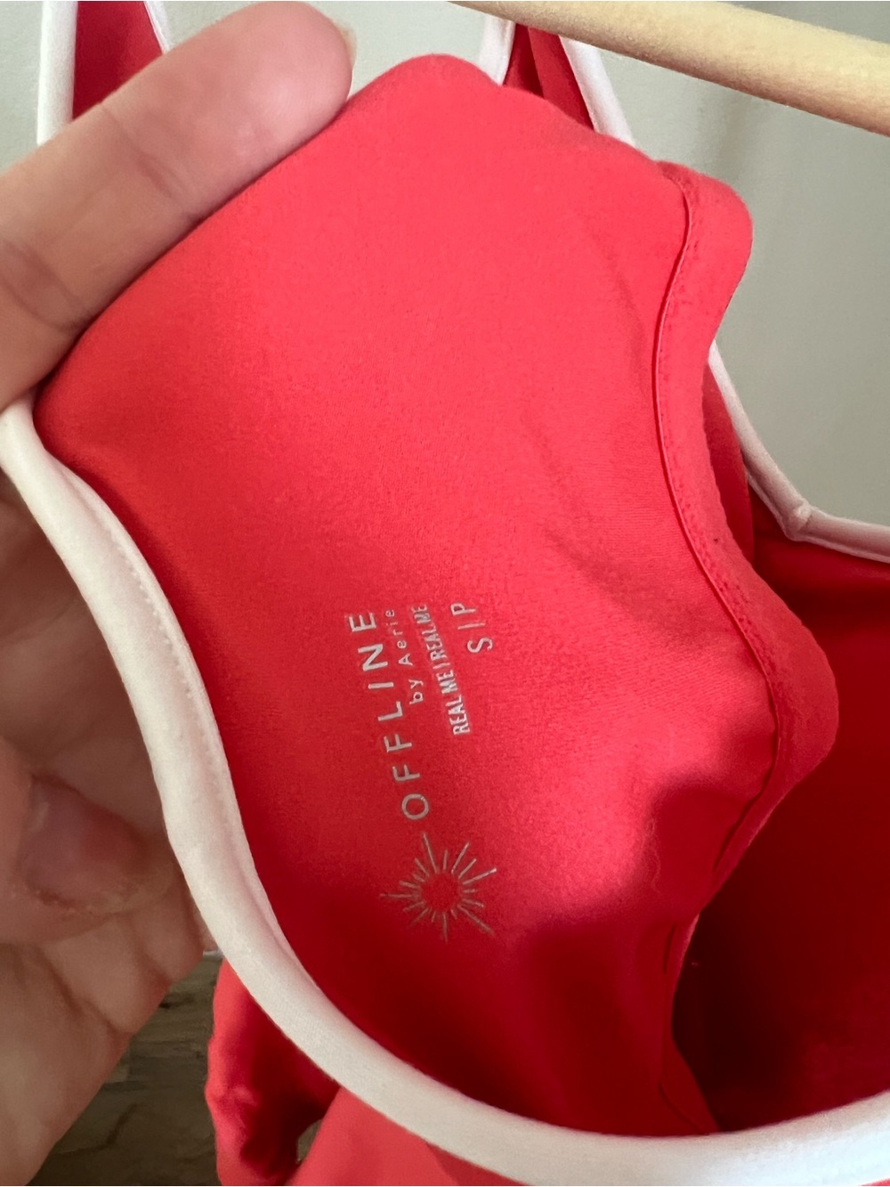 Aerie Coral Athletic Dress with White Edging - Picture 5 of 6